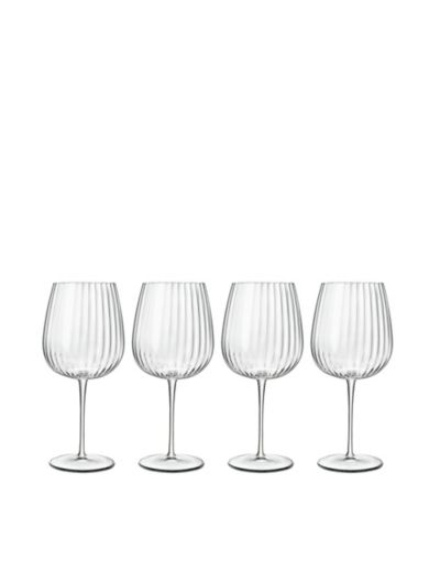 Set of 4 Optica Burgundy & Gin Glasses